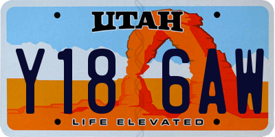 UT license plate Y186AW