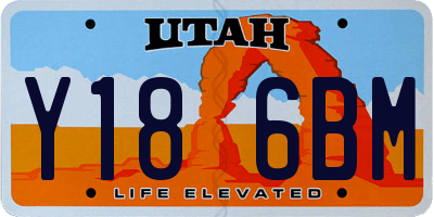 UT license plate Y186BM