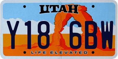UT license plate Y186BW