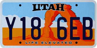 UT license plate Y186EB