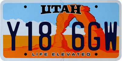 UT license plate Y186GW