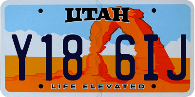 UT license plate Y186IJ