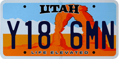 UT license plate Y186MN