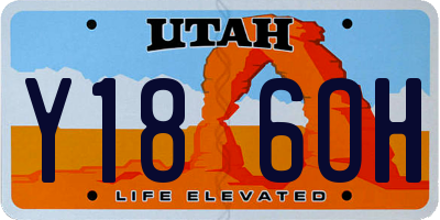 UT license plate Y186OH