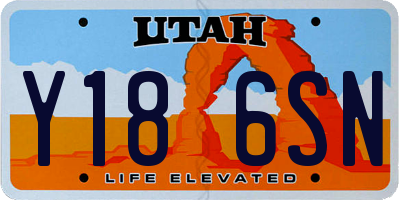 UT license plate Y186SN