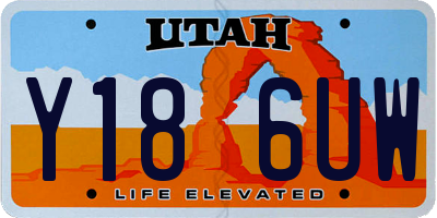 UT license plate Y186UW