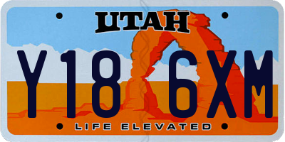 UT license plate Y186XM