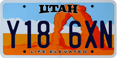 UT license plate Y186XN