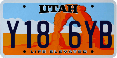 UT license plate Y186YB