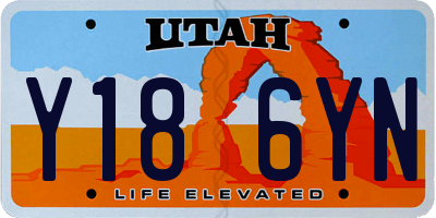 UT license plate Y186YN