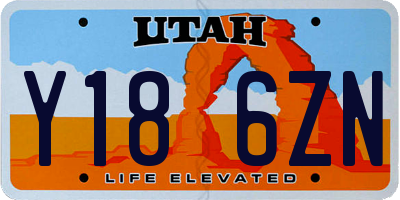 UT license plate Y186ZN