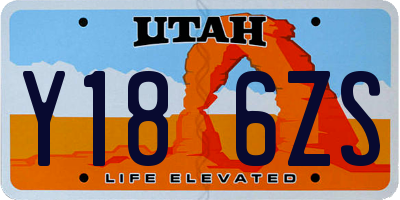UT license plate Y186ZS