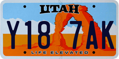 UT license plate Y187AK