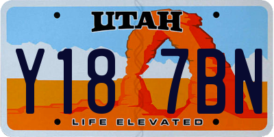 UT license plate Y187BN