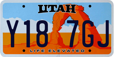 UT license plate Y187GJ