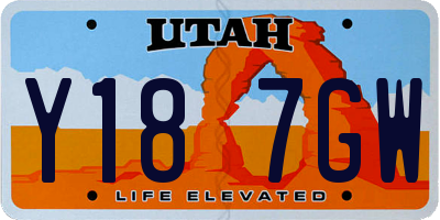 UT license plate Y187GW