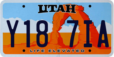 UT license plate Y187IA