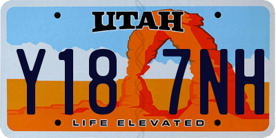 UT license plate Y187NH