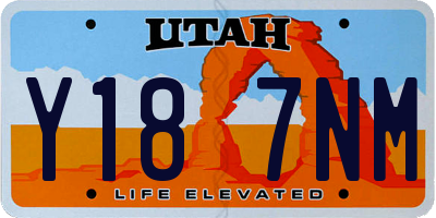 UT license plate Y187NM