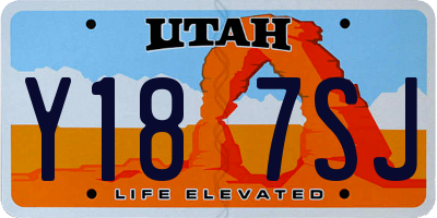UT license plate Y187SJ