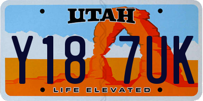 UT license plate Y187UK