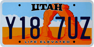 UT license plate Y187UZ