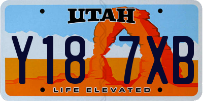 UT license plate Y187XB