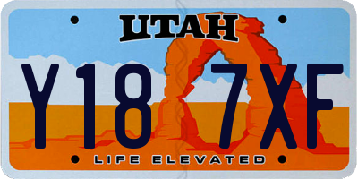 UT license plate Y187XF