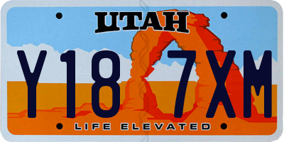 UT license plate Y187XM