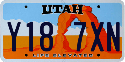 UT license plate Y187XN