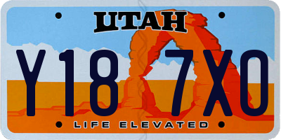 UT license plate Y187XO