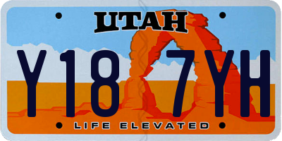 UT license plate Y187YH