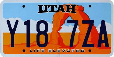 UT license plate Y187ZA