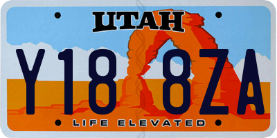 UT license plate Y188ZA