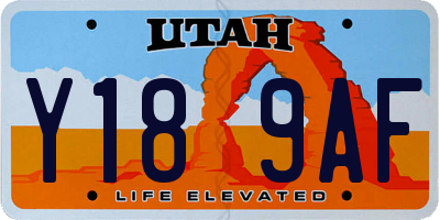 UT license plate Y189AF