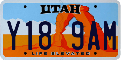 UT license plate Y189AM