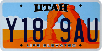 UT license plate Y189AU