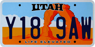 UT license plate Y189AW