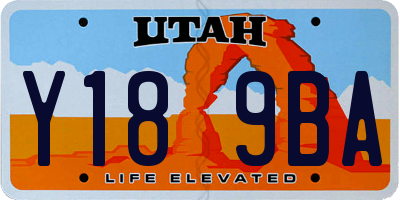 UT license plate Y189BA