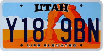UT license plate Y189BN