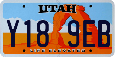UT license plate Y189EB