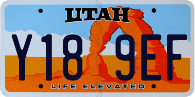 UT license plate Y189EF
