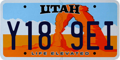 UT license plate Y189EI