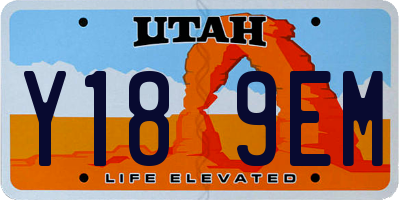 UT license plate Y189EM