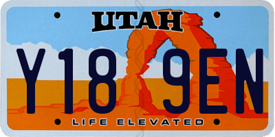 UT license plate Y189EN