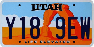 UT license plate Y189EW