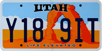 UT license plate Y189IT