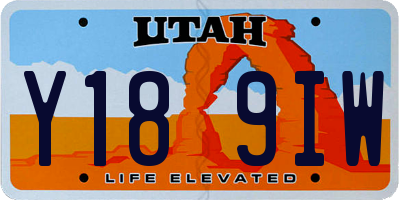 UT license plate Y189IW