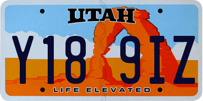 UT license plate Y189IZ