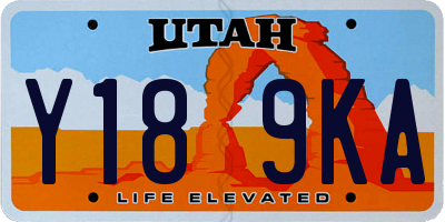 UT license plate Y189KA